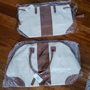 Miller mudpie genuine leather tote and overnight bag D